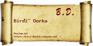Biró Dorka névjegykártya
