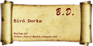 Biró Dorka névjegykártya